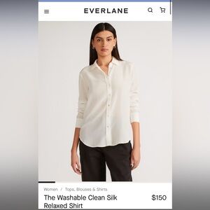 NWOT Everlane Washable Clean Silk Relaxed Shirt button light purple lavender XS